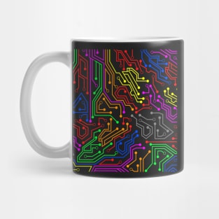 Colorful PCB circuit trace lines Mug